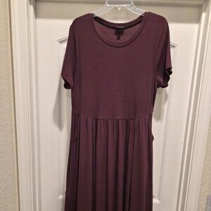 Midi mauve dress with pockets